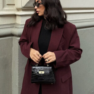 Oversized Wide Lapel Structured Blazer