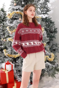 Loose Striped Jacquard Sweater