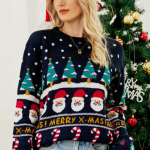Contrast Cartoon Polka-Dot Sweater