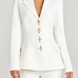 Metal Button Long Sleeve Blazer