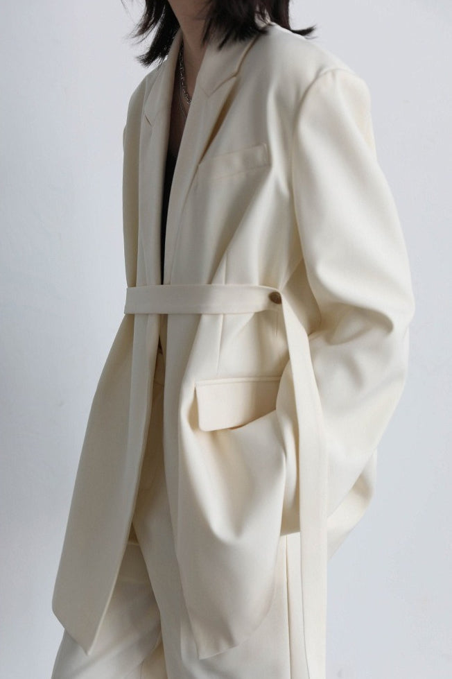 Belted Shoulder Detail Blazer