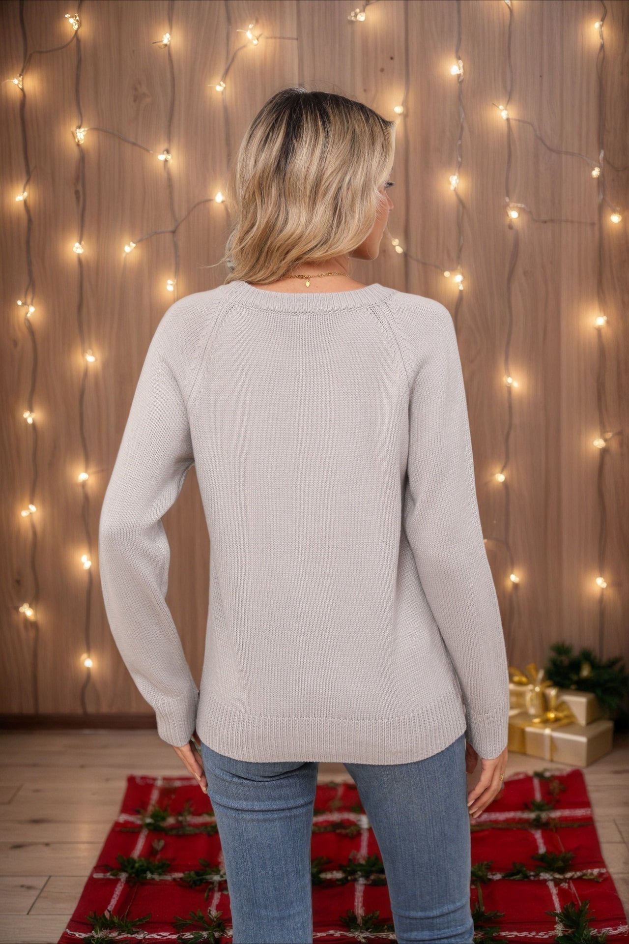 Cute Snowman Stitched Sweater